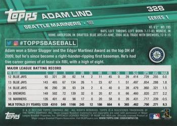 2017 Topps #328 Adam Lind Back