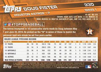 2017 Topps #330 Doug Fister Back