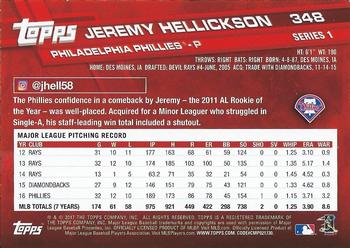 2017 Topps #348 Jeremy Hellickson Back