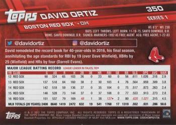 2017 Topps #350 David Ortiz Back