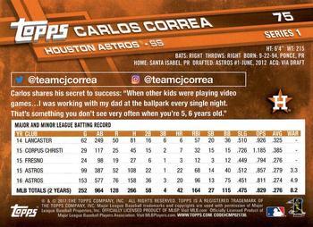 2017 Topps #75 Carlos Correa Back