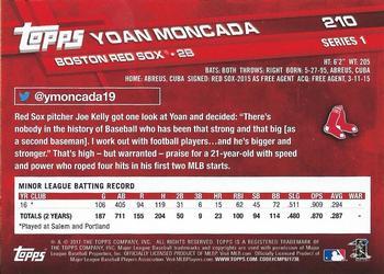2017 Topps #210 Yoan Moncada Back