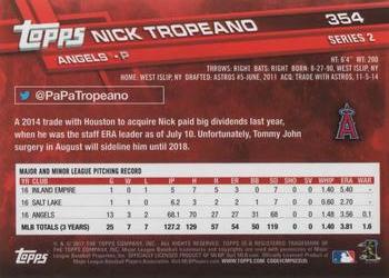 2017 Topps #354 Nick Tropeano Back