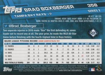 2017 Topps #358 Brad Boxberger Back