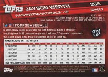 2017 Topps #366 Jayson Werth Back