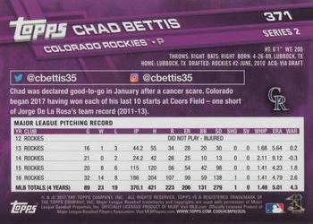 2017 Topps #371 Chad Bettis Back