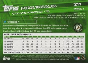 2017 Topps #377 Adam Rosales Back