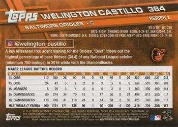 2017 Topps #384 Welington Castillo Back