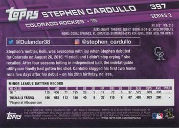 2017 Topps #397 Stephen Cardullo Back
