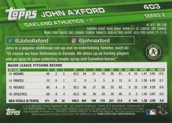 2017 Topps #403 John Axford Back