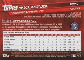 2017 Topps #405 Max Kepler Back