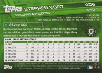 2017 Topps #406 Stephen Vogt Back