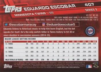 2017 Topps #407 Eduardo Escobar Back