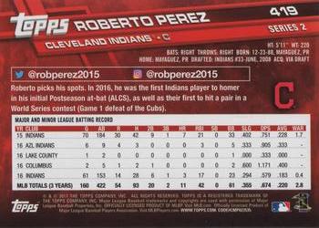 2017 Topps #419 Roberto Perez Back