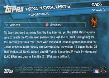 2017 Topps #426 New York Mets Back