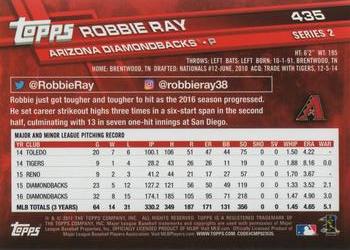 2017 Topps #435 Robbie Ray Back