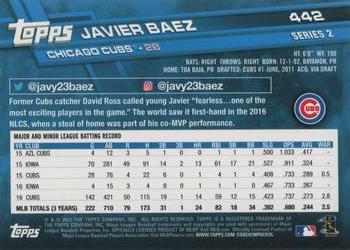 2017 Topps #442 Javier Baez Back