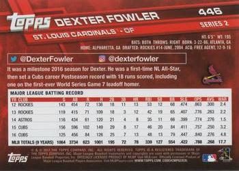 2017 Topps #446 Dexter Fowler Back
