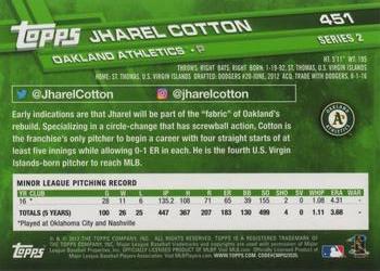 2017 Topps #451 Jharel Cotton Back