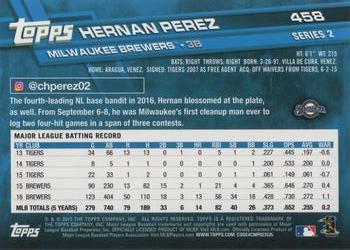 2017 Topps #458 Hernan Perez Back