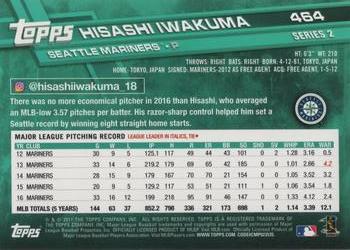 2017 Topps #464 Hisashi Iwakuma Back