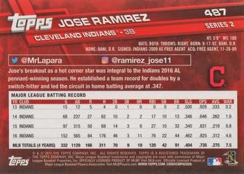 2017 Topps #487 Jose Ramirez Back