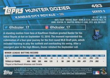 2017 Topps #493 Hunter Dozier Back
