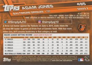 2017 Topps #495 Adam Jones Back