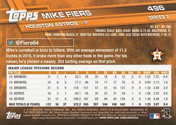 2017 Topps #496 Mike Fiers Back