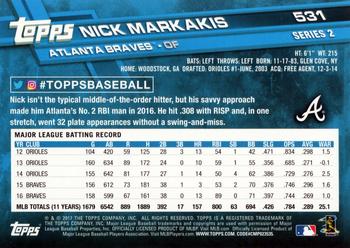 2017 Topps #531 Nick Markakis Back