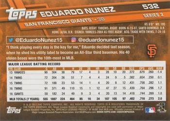 2017 Topps #532 Eduardo Nunez Back