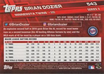 2017 Topps #543 Brian Dozier Back