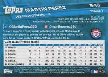 2017 Topps #545 Martin Perez Back