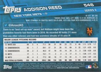 2017 Topps #546 Addison Reed Back