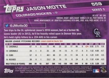 2017 Topps #559 Jason Motte Back