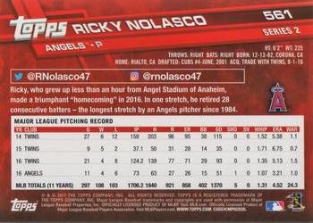 2017 Topps #561 Ricky Nolasco Back