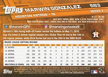 2017 Topps #563 Marwin Gonzalez Back