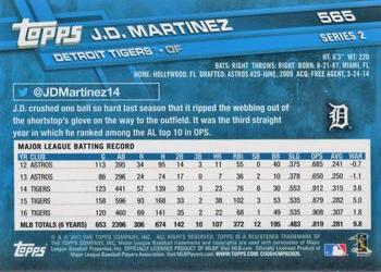 2017 Topps #565 J.D. Martinez Back