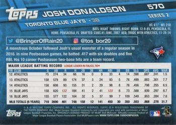 2017 Topps #570 Josh Donaldson Back
