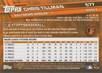 2017 Topps #577 Chris Tillman Back