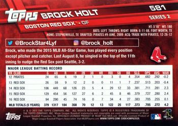 2017 Topps #581 Brock Holt Back