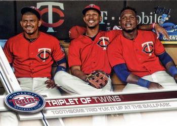 2017 Topps #590 Triplet of Twins Front