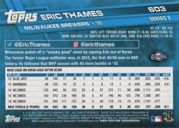 2017 Topps #603 Eric Thames Back