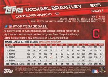 2017 Topps #605 Michael Brantley Back