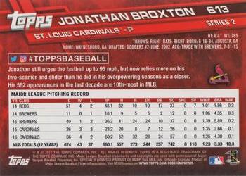 2017 Topps #613 Jonathan Broxton Back