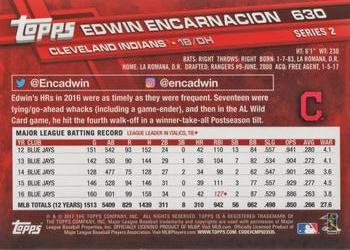 2017 Topps #630 Edwin Encarnacion Back