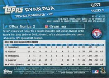 2017 Topps #637 Ryan Rua Back