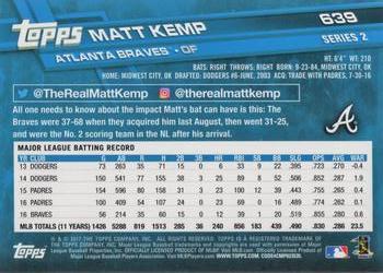 2017 Topps #639 Matt Kemp Back
