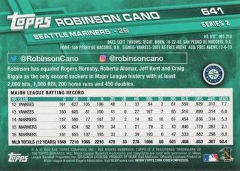 2017 Topps #641 Robinson Cano Back