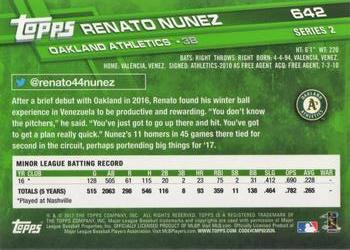 2017 Topps #642 Renato Nunez Back